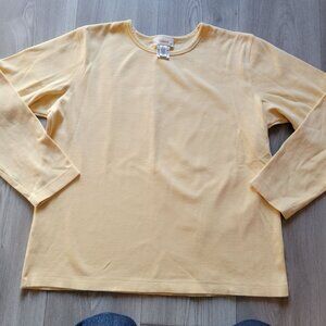 Talbots Womens Yellow Long Sleeve Cotton Shirt XL